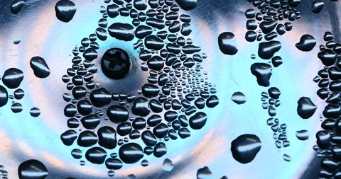 Water Drops on Metal Stock Footage 329400405