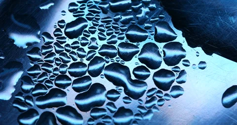 Water Drops on Metal Stock Footage 329400648