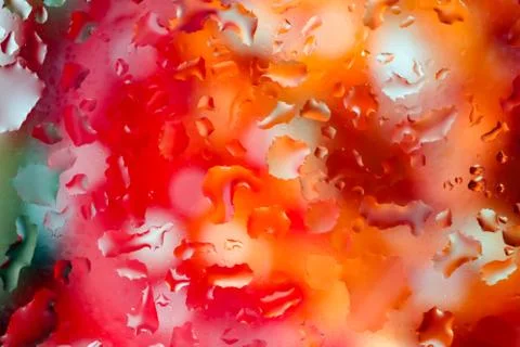 Water drops on a multicolored background macro Stock-Fotos
