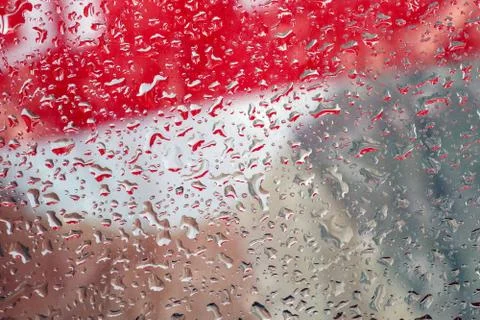 Water drops on a multicolored background macro Stock Photos
