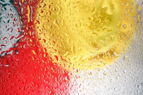 Water drops on a multicolored background macro Stock-Fotos