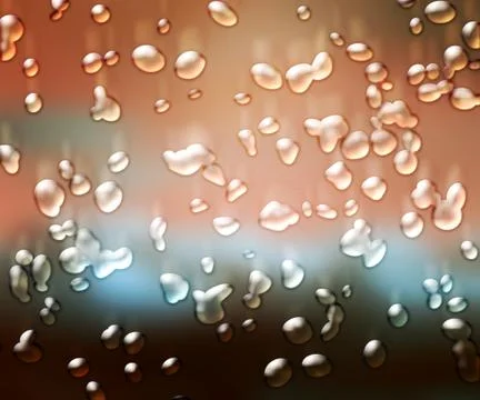 Water drops orange background Illustrazione stock
