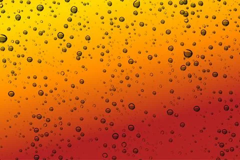 Water Drops on Orange Red Gradient Background Stock Illustration