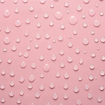 Water drops pattern on pink background. Water texture close up. Backdrop glass 写真素材