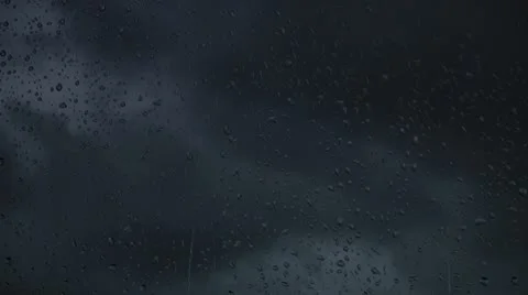 Water drops, rain drops on window glass. Video stock 10719565