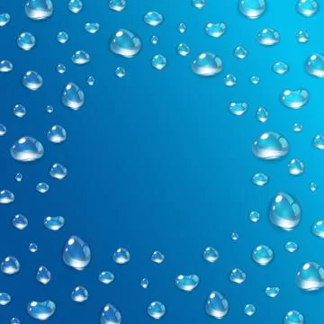 Water Drops Realistic set Stock Illustration