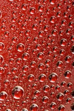 Water drops with red background Stock Photos