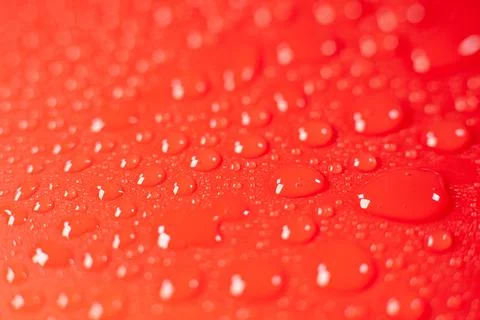 Water drops on a red background Foto stock