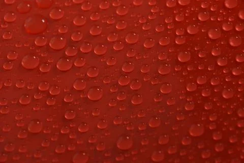 Water drops on red background texture Stock Photos