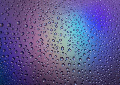 Water drops with reflection of the rainbow Stock Photos