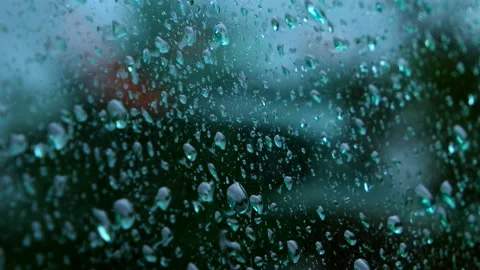 Water drops running on glass Stock Footage 100553528