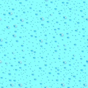 Water drops seamless pattern on a blue background. Stock Illustration