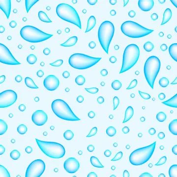 Water drops seamless pattern. Transparent water splashes vector background. イラスト素材