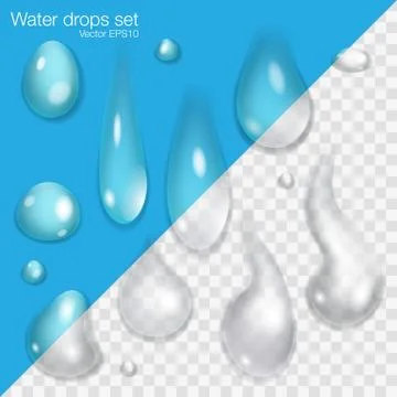 Water Drops Set. Stock Illustration