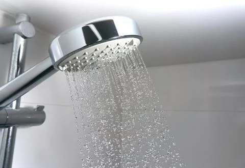 Water drops in a shower Stock Photos