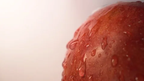 Water Drops Sliding on an Apple, Macro Stock Footage 122653602