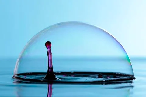 Water drops in the soap bubble Stock Photos