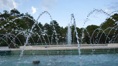 Water drops splashing on water surface in slow motion. Close up of water Stock Footage 90318007
