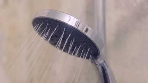 Water Drops Sprayed From Switched On Shower In A Bathroom Stock Footage 102586590