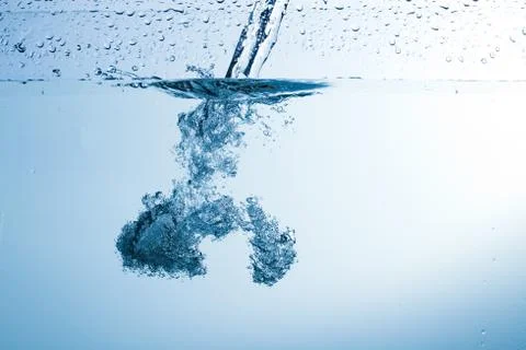 Water, drops, sprays, splashes, stream, flow, abstraction, minimalism Stock Photos
