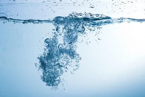 Water, drops, sprays, splashes, stream, flow, abstraction, minimalism Stock Photos