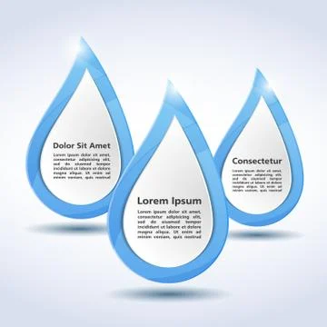 Water Drops with Text Stock Illustration