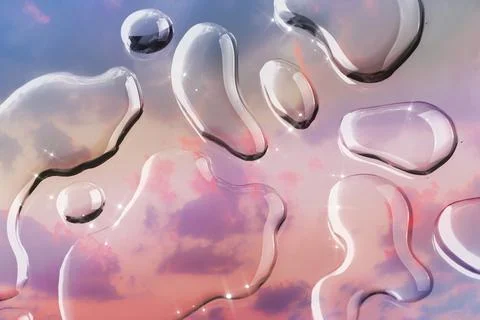 Water drops texture background, aesthetic pastel sky design Stock Illustration