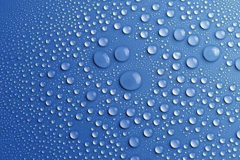 Water drops texture background, blue design Stock Photos