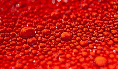 Water drops texture on red background . Stock Photos