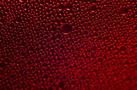 Water drops texture on red background . Stock Photos