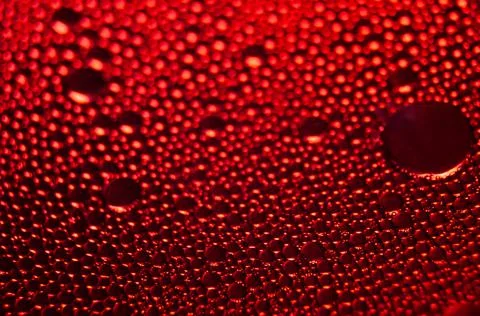 Water drops texture on red background Stock Photos