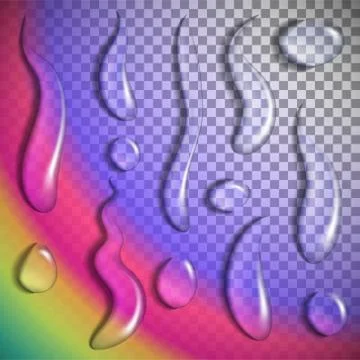 Water drops transparent Ilustração Stock