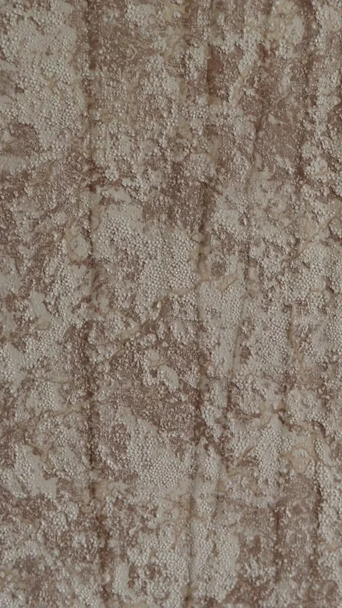 Water drops trickling down wallpaper during initial flood stage Stock Footage 338003458