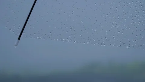 Water drops on an umbrella Video stock 107741844