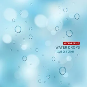 Water drops vector background. Stock Illustration