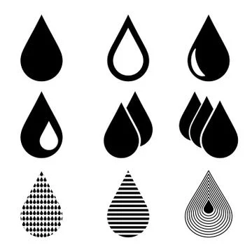 Water Drops Vector Icons Stock Illustration