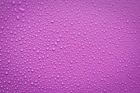 Water Drops On Violet Background. Stock Photos