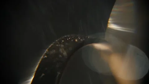 Water drops on the wedding ring Stock Footage 131241874