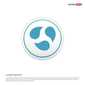Water Drops - white circle button 스톡 일러스트