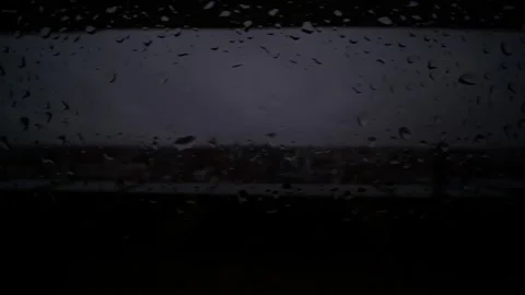 Water drops in window with dark evening time. Stock Footage 297261741