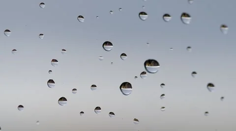 Water drops on the window Stock Footage 48732777