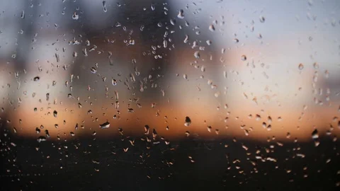 Water Drops On The Window Stock Footage 97718894