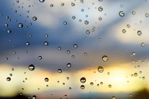 Water drops on a window glass after the rain. Foto stock