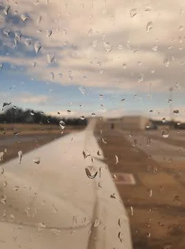Water drops on a window plane Foto stock