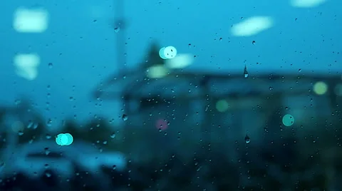 Water drops on window. rain raining. crying sadness sad. blurred background Stock Footage 40655263