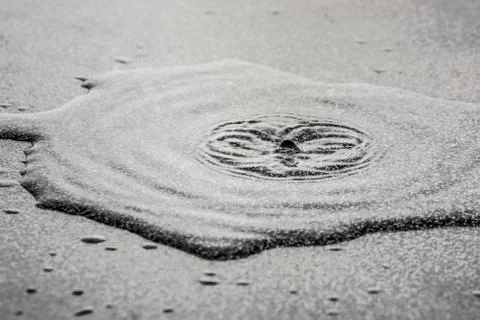Water drops on work surface in eruption Stock Photos