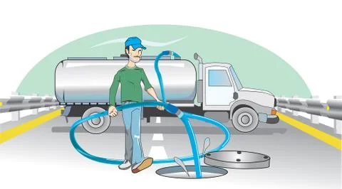 Water Dumping, illustration Stock Illustration