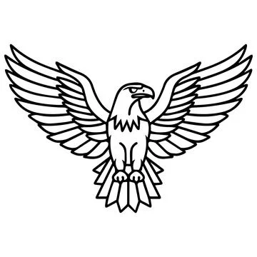 Water Eagle logo or modern line icon. Vector line art and icon design with .. Stock Illustration