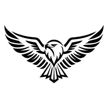 Water Eagle logo or modern line icon. Vector line art and icon design with .. Stock Illustration