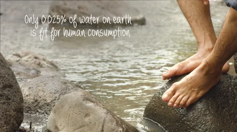 Water on earth feets Stock Footage 43109809